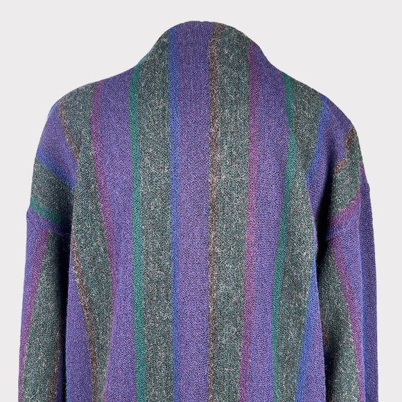 Peruvian Connection Women's 100% Alpaca Cardigan Purple Green Sweater Size M - Picture 5 of 16